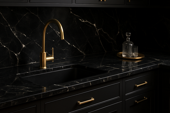 Black Marble with Subtle Veining for Sophistication illustration