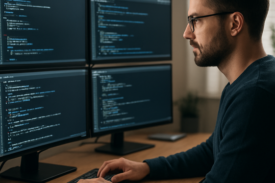 Remote Ethical Hacker for Cybersecurity illustration