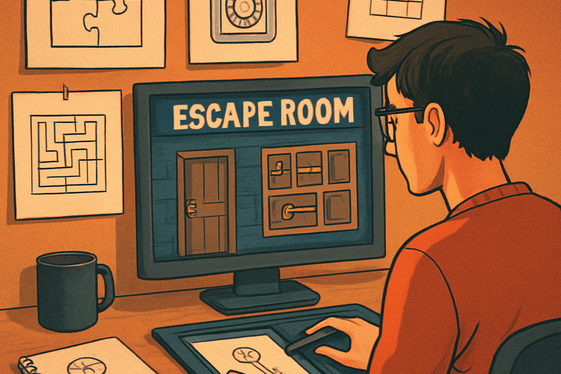 Online Puzzle and Escape Room Designer illustration