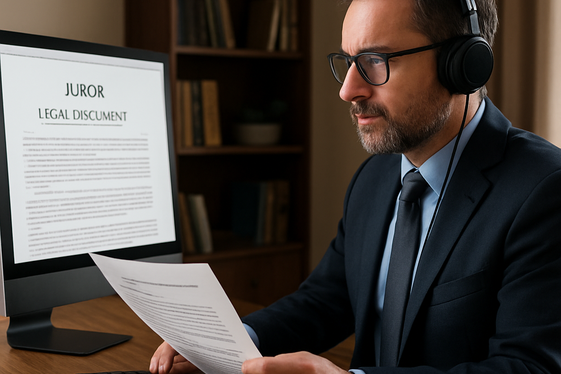 Remote Online Juror for Legal Cases illustration