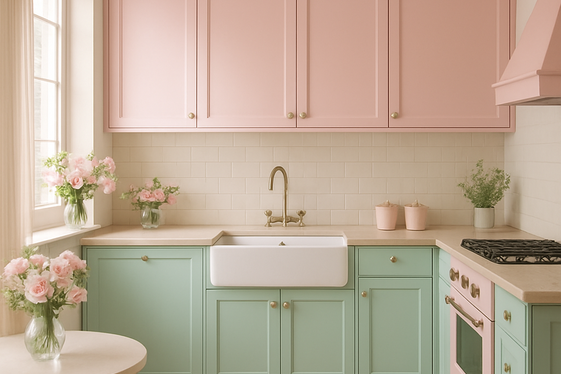 Blending Pastel Shades for a Soft Kitchen Palette illustration