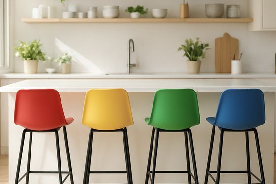 Incorporating Multicolored Bar Stools for Visual Interest illustration