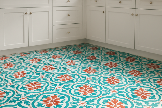 Mixing Patterns Through Colorful Floor Tiles illustration