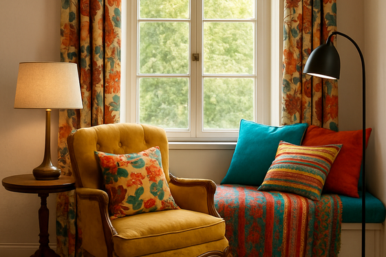 Eclectic Mix of Vintage Finds and Modern Comforts illustration