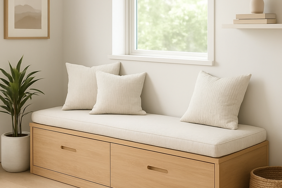 Built-In Bench with Under-Seat Storage for a Clutter-Free Space illustration