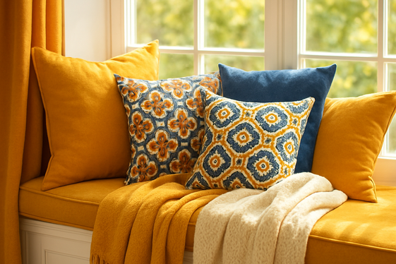 Add a Splash of Color with Bold Cushions and Throws illustration