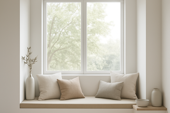 Modern Minimalist Nook Using Neutral Tones and Sleek Lines illustration