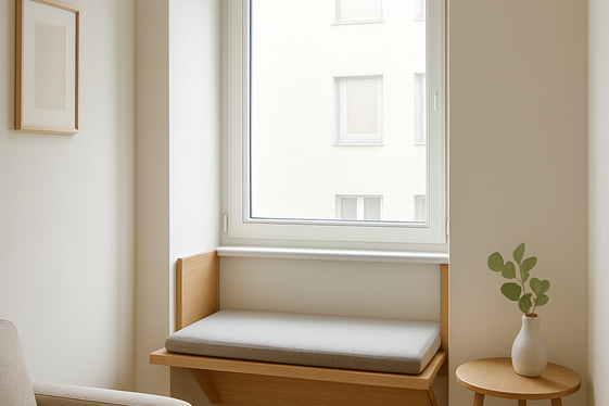 Compact Nook for Small Spaces with Fold-Down Seating illustration