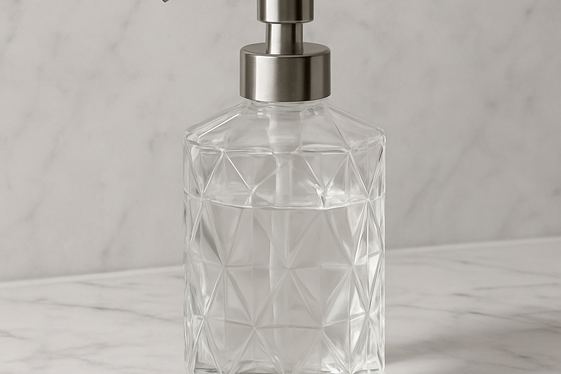 Choose Glass or Crystal Soap Dispensers illustration
