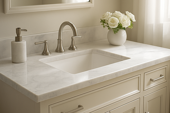Incorporate Luxurious Marble or Quartz Countertops illustration
