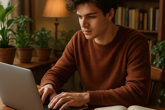 Freelance Writing and Blog Content Typing illustration