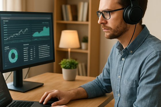 Remote Software Testers Enjoying Work-Life Balance and Insurance Plans illustration