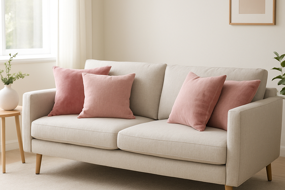 Using Pink Throw Pillows to Refresh Your Sofa illustration