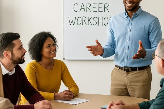 Join Local Career Workshops and Support Groups illustration