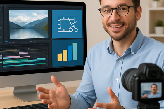 Teaching Video Editing Online illustration