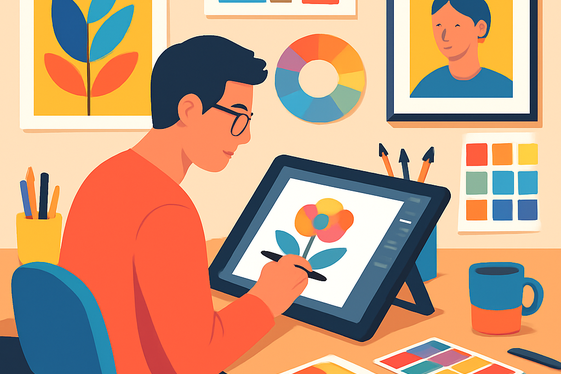Graphic Designer for Digital Media illustration