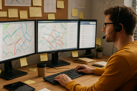 Delivery Dispatcher from Home illustration