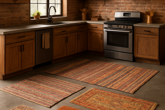 Concrete Floors with Layered Rugs for Comfort illustration