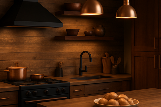 Copper Accents and Hardware in Matte Black Finishes illustration