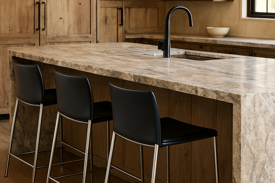 Natural Stone Countertops with Contemporary Stools illustration