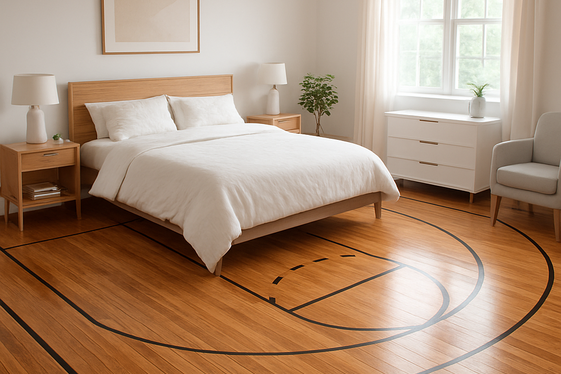 Floor Decals That Mimic Hardwood Courts illustration
