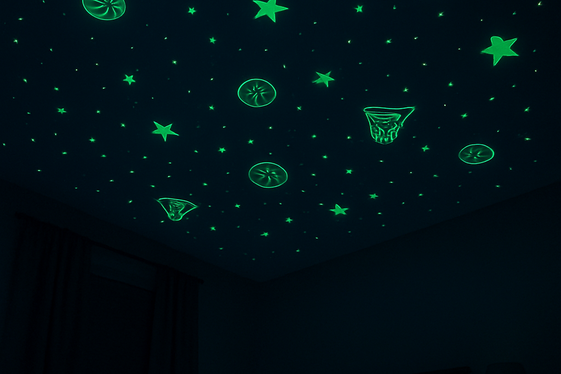 Glow-in-the-Dark Basketball Stars and Stickers illustration