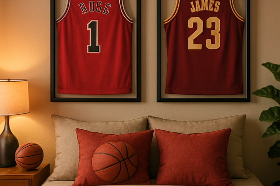 Incorporating Basketball Jerseys into Bedroom Design illustration