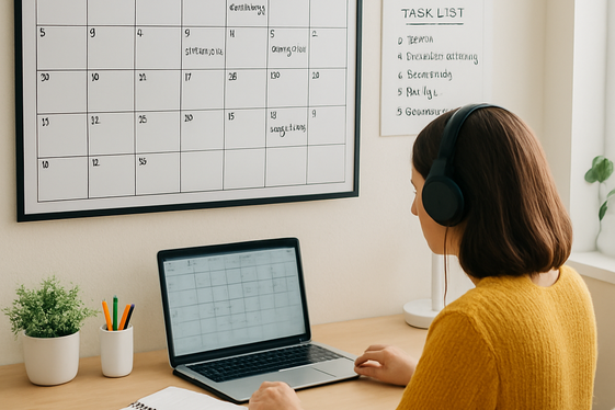 Time Management and Work-from-Home Tips for Transcribers illustration