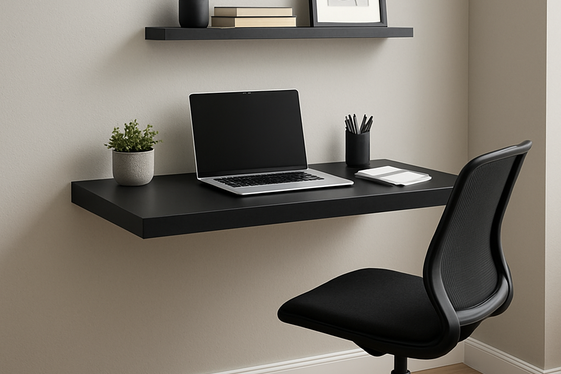 Black Floating Desks for a Clean Look illustration