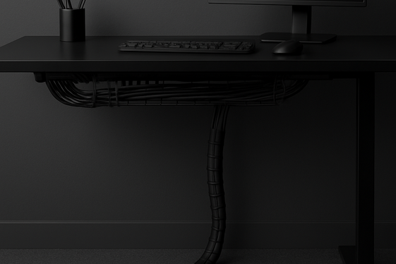 Black Cable Management Systems for a Clutter-Free Desk illustration