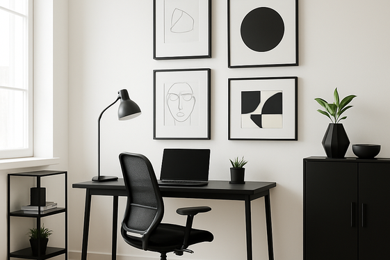 Contrast with White Walls and Black Accents illustration