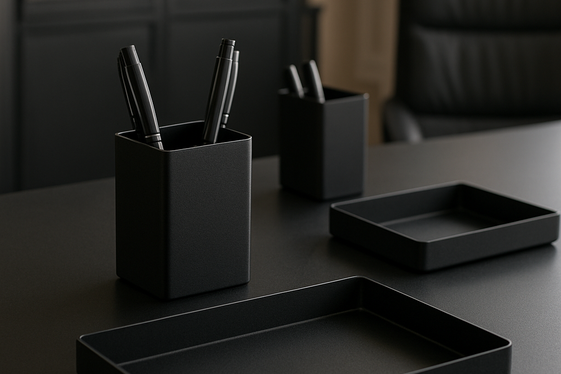 Incorporating Black Metal Desk Accessories illustration