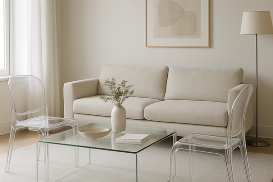 Choose Transparent or Light Furniture Pieces illustration