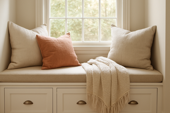 Create Built-In Seating with Storage Below illustration