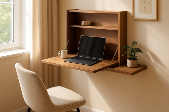 Incorporate Wall-Mounted Desks in Small Rooms illustration