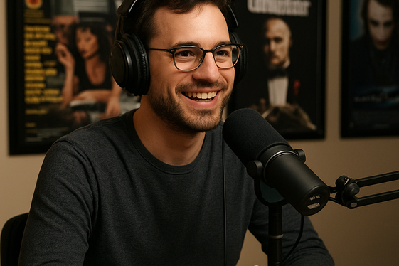 Podcasting Movie Reviews for Payment illustration
