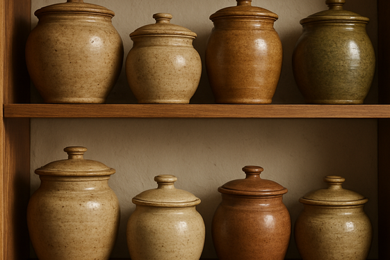 Vintage-Style Handmade Pottery Jars for Storage illustration