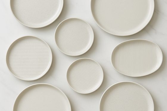 Modern Minimalist Ceramic Plates and Dishes illustration