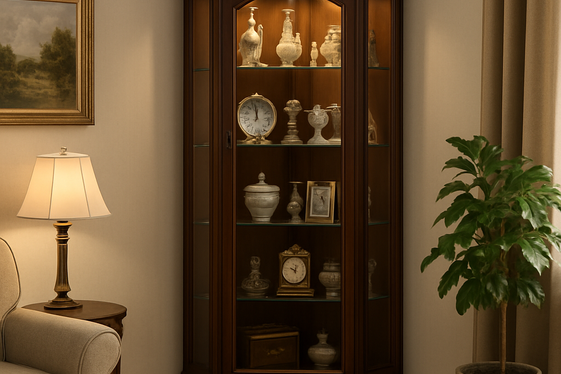 Display Collectibles with a Corner Curio Cabinet illustration