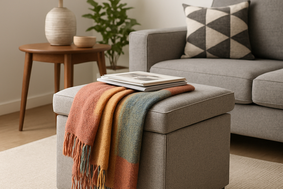 Use Corner Storage Ottomans for Dual Purpose illustration