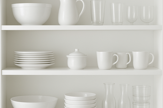 Highlight Open Shelving with White Elements illustration