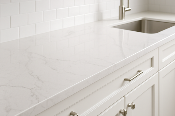 Choose White Quartz with Subtle Veining illustration