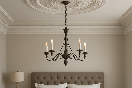 Intricate Crown Molding and Ceiling Details illustration