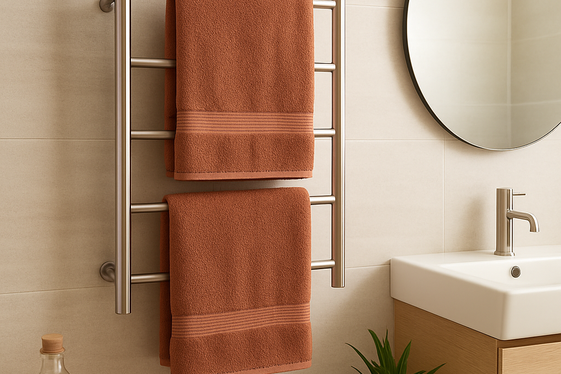 Install a Small Heated Towel Rack illustration