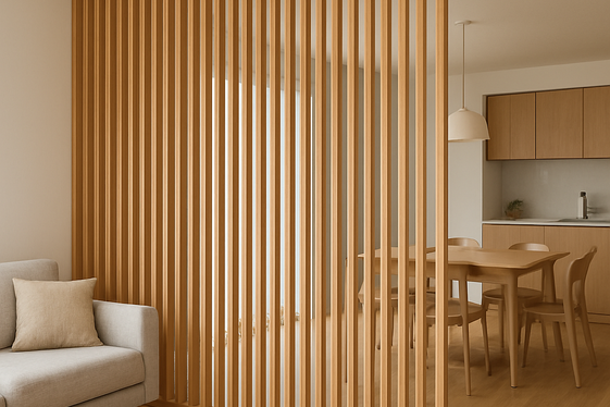 Custom Wood Slat Partitions illustration