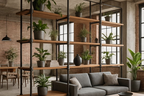 Industrial Pipe Shelving: Style Meets Utility illustration