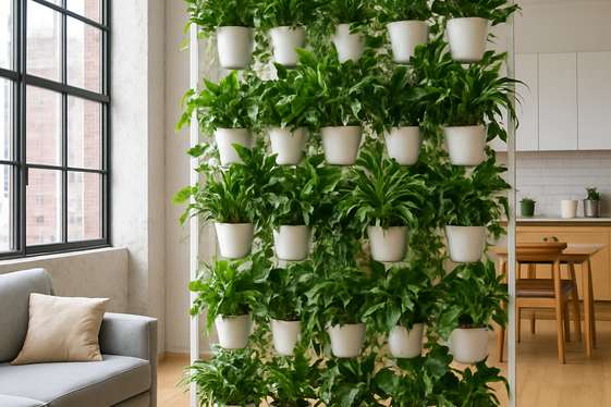 Green Walls: Living Dividers with Plants illustration