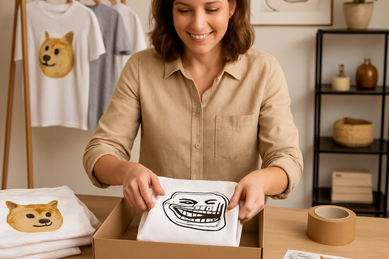 Sell Meme-Themed Merchandise Online illustration