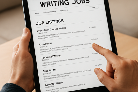 Signing Up for Job Boards Focused on Writing illustration