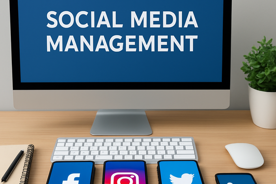 Manage Social Media Accounts for Small Businesses illustration